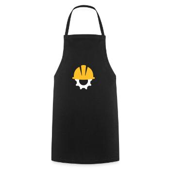 Engineer helmet gift construction site safety - Cooking Apron - black - Front - AI Model Male 185 dark (185cm)