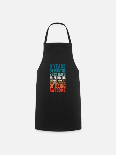8th anniversary gift, 8th anniversary wedding gift - Cooking Apron - black