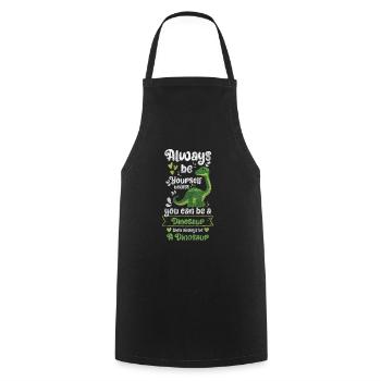 Dinosaur Fossil Triceratops Childhood - Cooking Apron - black - Front - AI Model Male 185 dark (185cm)