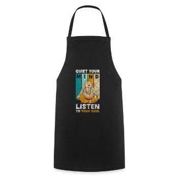 Yoga Peace Spiritual Hindu - Cooking Apron - black - Front - AI Model Male 185 dark (185cm)