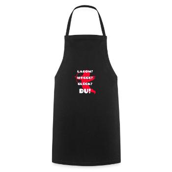 Lagom Hygge Happiness? YOU! Found the love of your life? - Cooking Apron - black - Front - AI Model Male 185 dark (185cm)