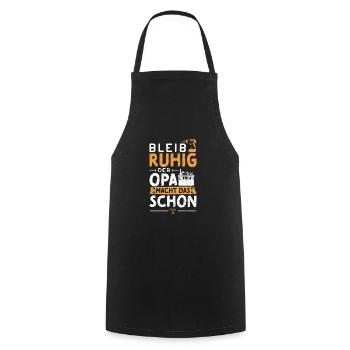 Bleib Ruhig Der Opa Macht Das Schon - Heimwerker - Kochschürze - Schwarz - Vorne - AI Model Male 185 dark (185cm)