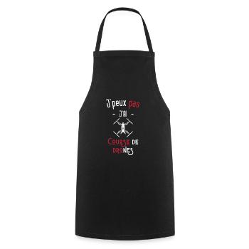 j'peux pas j'ai course de drones - Tablier de cuisine - noir - Devant - AI Model Male 185 dark (185cm)