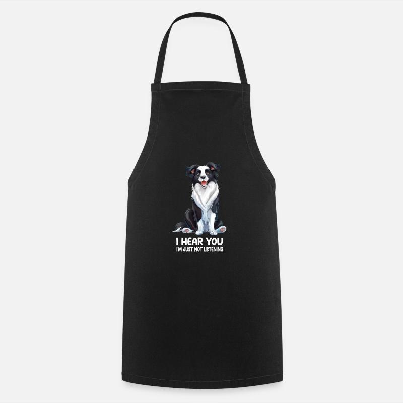 Border Collie - Cooking Apron - black