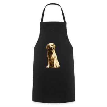 Golden retriever dog - Cooking Apron - black - Front - AI Model Male 185 dark (185cm)