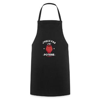 je peux pas j'ai poterie - Tablier de cuisine - noir - Devant - AI Model Male 185 dark (185cm)