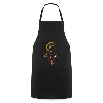 Baseball Weihnachten Weihnachtstraumfänger - Kochschürze - Schwarz - Vorne - AI Model Male 185 dark (185cm)