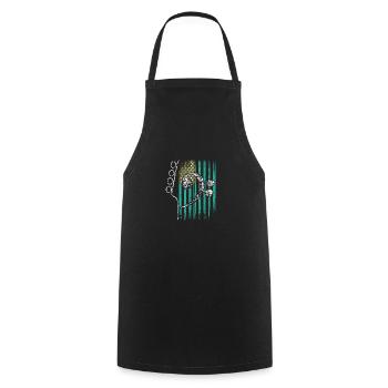 Drapeau américain avec guitare et basse clef - Tablier de cuisine - noir - Devant - AI Model Male 185 dark (185cm)