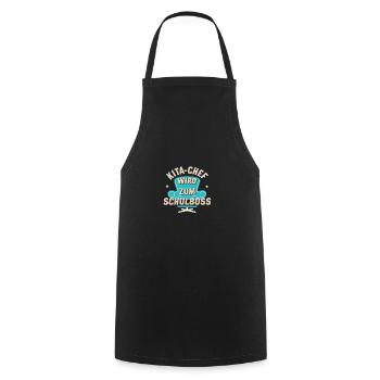 Kita-Chef Schulboss Geschenk: Abschluss Einschulun - Kochschürze - Schwarz - Vorne - AI Model Male 185 dark (185cm)