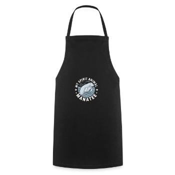 Lamantin mon - J’adore le Dugong Lamantin - Tablier de cuisine - noir - Devant - AI Model Male 185 dark (185cm)