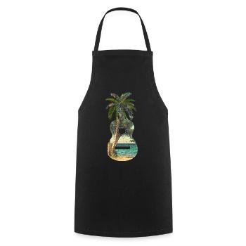 Gitarrengeschenk Gitarrist Musiker Palm trees - Kochschürze - Schwarz - Vorne - AI Model Male 185 dark (185cm)