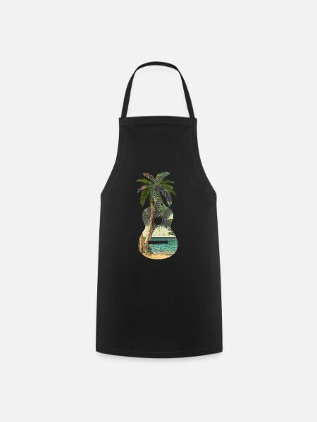 Gitarrengeschenk Gitarrist Musiker Palm trees - Kochschürze - Schwarz