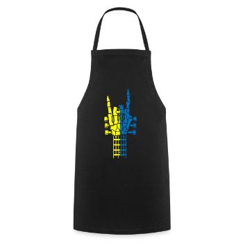 Ukraine Rock & Roll Rocker Peace - Cooking Apron - black - Front - AI Model Male 185 dark (185cm)