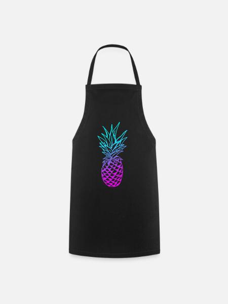 Ananas Glow - Kochschürze - Schwarz