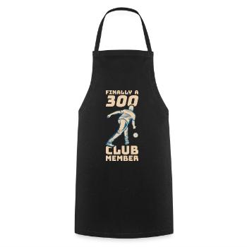 300 Punkte Bowling - Kochschürze - Schwarz - Vorne - AI Model Male 185 dark (185cm)