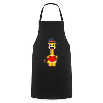 Giraffe Bräutigam Herz Hochzeit - Kochschürze - Schwarz - Vorne - AI Model Male 185 dark (185cm)
