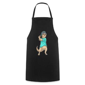 Sport de raquette de tennis de tennis à suricate - Tablier de cuisine - noir - Devant - AI Model Male 185 dark (185cm)