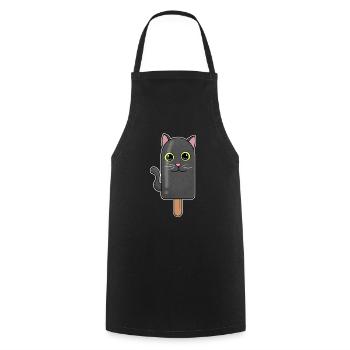 Black Cat Head Popsicle - Cooking Apron - black - Front - AI Model Male 185 dark (185cm)