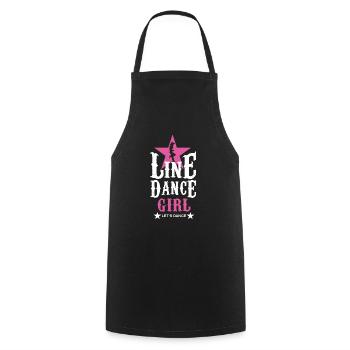 Line Dance Girl Line Dancing Musique Country Dicton - Tablier de cuisine - noir - Devant - AI Model Male 185 dark (185cm)