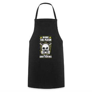Painter spray can varnisher work - Cooking Apron - black - Front - AI Model Male 185 dark (185cm)