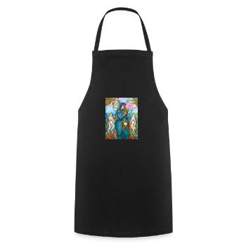 Aquarius - Cooking Apron - black - Front - AI Model Male 185 dark (185cm)