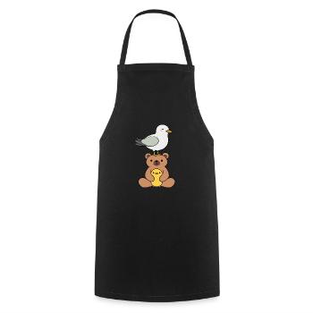 Team Seagull Bear Teddy Chick Animals Friendship Love - Cooking Apron - black - Front - AI Model Male 185 dark (185cm)