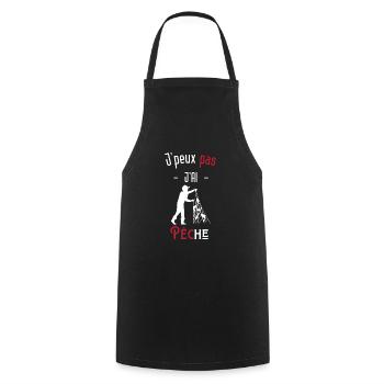 j'peux pas j'ai pêche - Tablier de cuisine - noir - Devant - AI Model Male 185 dark (185cm)