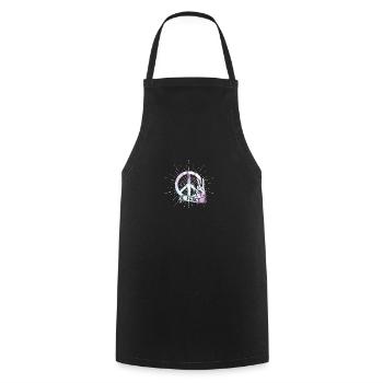 peace - Cooking Apron - black - Front - AI Model Male 185 dark (185cm)