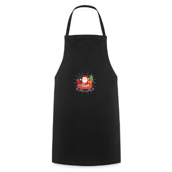 Santa, noël, christkind, santa cla - Tablier de cuisine - noir - Devant - AI Model Male 185 dark (185cm)