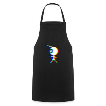EDM - Alien - Glitch Rave Style - Cooking Apron - black - Front - AI Model Male 185 dark (185cm)