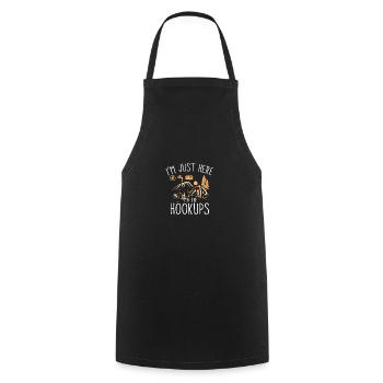 RV Camping I'm Just Here For the Hookups - Kochschürze - Schwarz - Vorne - AI Model Male 185 dark (185cm)