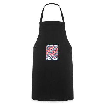 Je joue toujours avec des blocs Funny Quilter Dressmaker - Tablier de cuisine - noir - Devant - AI Model Male 185 dark (185cm)