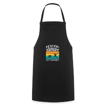 Funny Fencing Athlete Coach Combat Sports Sword - Cooking Apron - black - Front - AI Model Male 185 dark (185cm)
