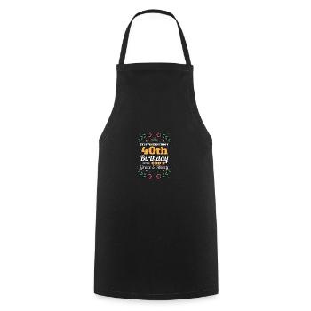 Entrer dans mon 40e anniversaire religieux - Tablier de cuisine - noir - Devant - AI Model Male 185 dark (185cm)