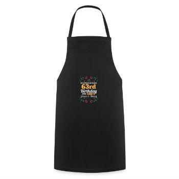 À l’occasion de mon 63e anniversaire religieux - Tablier de cuisine - noir - Devant - AI Model Male 185 dark (185cm)