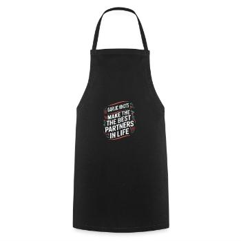 Les nœuds d’ail font les meilleurs partenaires dans la vie - Tablier de cuisine - noir - Devant - AI Model Male 185 dark (185cm)