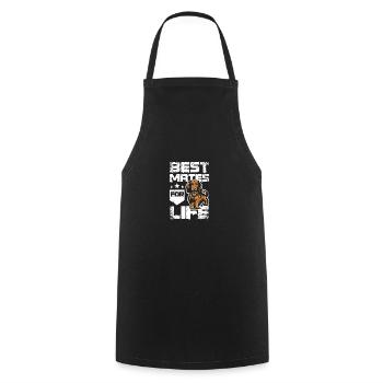 Meilleurs amis pour la vie teckel - Tablier de cuisine - noir - Devant - AI Model Male 185 dark (185cm)