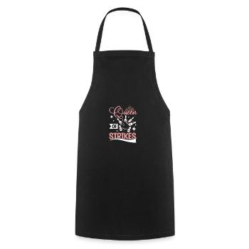 Maman Reine des grèves drôle femme bowlers - Tablier de cuisine - noir - Devant - AI Model Male 185 dark (185cm)