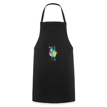 Colerfull Splash Art Farm animaux poulet - Tablier de cuisine - noir - Devant - AI Model Male 185 dark (185cm)