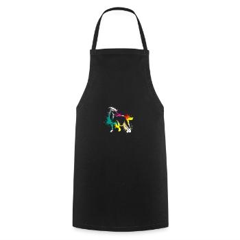 Colerfull Splash Art Farm animals Goat - Cooking Apron - black - Front - AI Model Male 185 dark (185cm)
