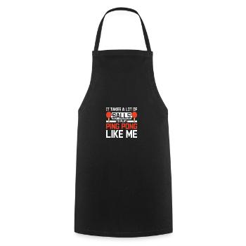 Il faut beaucoup de balles pour jouer au ping-pong comme moi - Tablier de cuisine - noir - Devant - AI Model Male 185 dark (185cm)