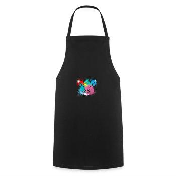 Colorful Splash Art Farm animals pig head - Cooking Apron - black - Front - AI Model Male 185 dark (185cm)