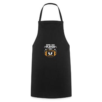 Grossesse Football une nouvelle joueuse dans l’alignement - Tablier de cuisine - noir - Devant - AI Model Male 185 dark (185cm)