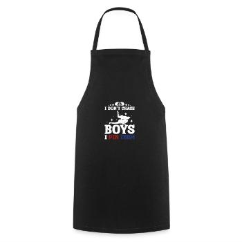 I don't chase boys I pin them Sambo girl - Cooking Apron - black - Front - AI Model Male 185 dark (185cm)