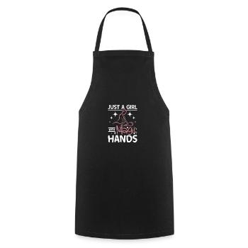Just a girl with magic hands Massage therapist - Cooking Apron - black - Front - AI Model Male 185 dark (185cm)