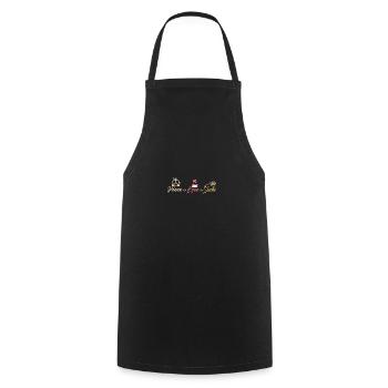 Peace love sushi - Kochschürze - Schwarz - Vorne - AI Model Male 185 dark (185cm)