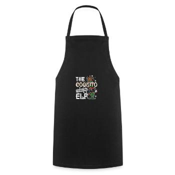 The coquito drinking elf - Cooking Apron - black - Front - AI Model Male 185 dark (185cm)
