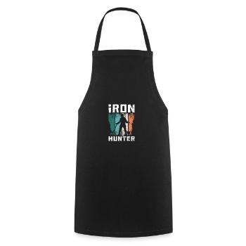 Dirty Fishing Iron Hunter - Cooking Apron - black - Front - AI Model Male 185 dark (185cm)