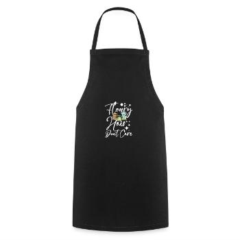 Baking bread floury hair don't care - Kochschürze - Schwarz - Vorne - AI Model Male 185 dark (185cm)