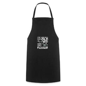 Let this old man show you how to be a Falconer - Cooking Apron - black - Front - AI Model Male 185 dark (185cm)